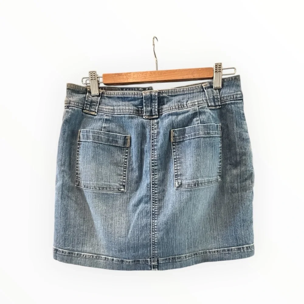 Saint John’s Bay‎ Stretch Denim Mini Skirt with Built-In Shorts Size 10